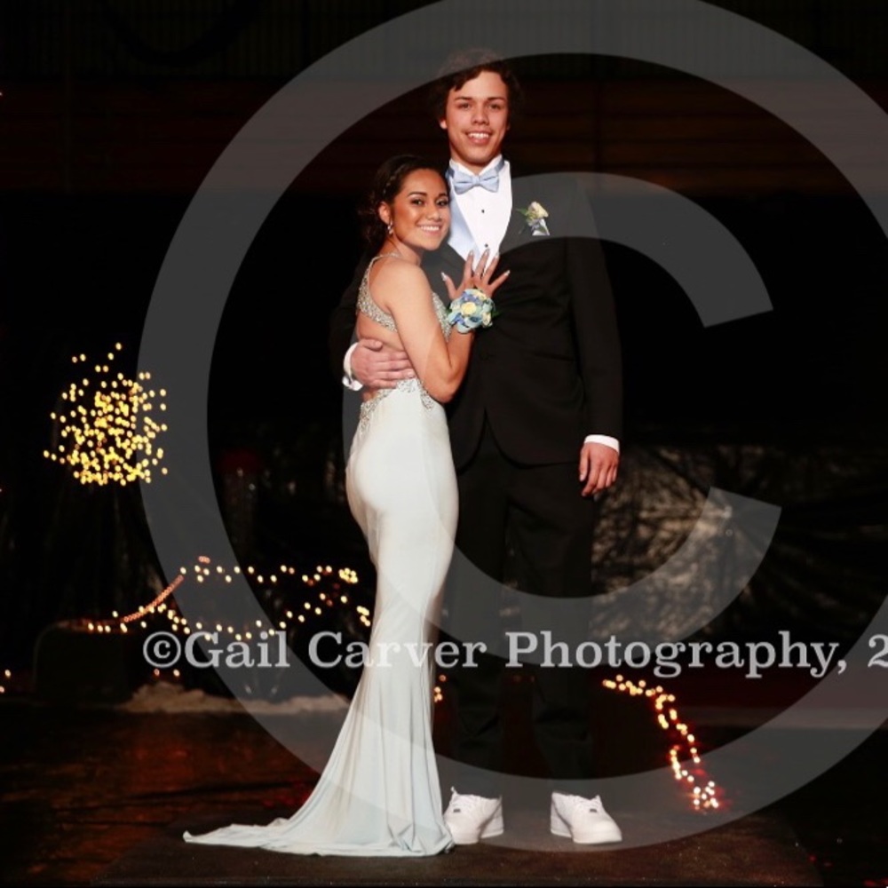 Prom long elegant light blue dress